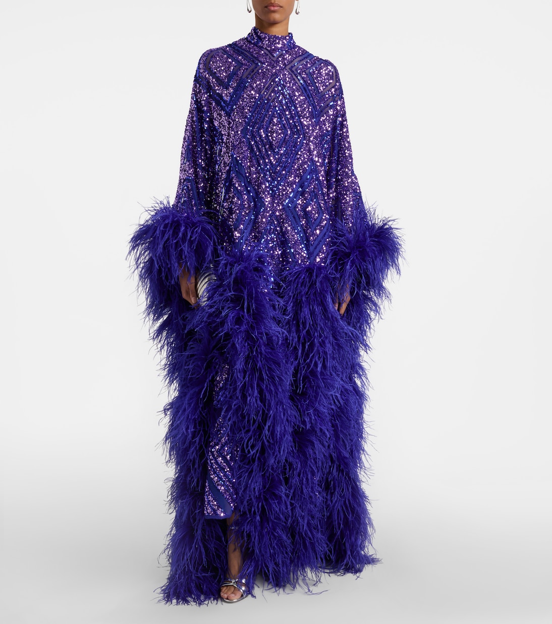 Casta Diva Follies sequined tulle kaftan | Taller Marmo