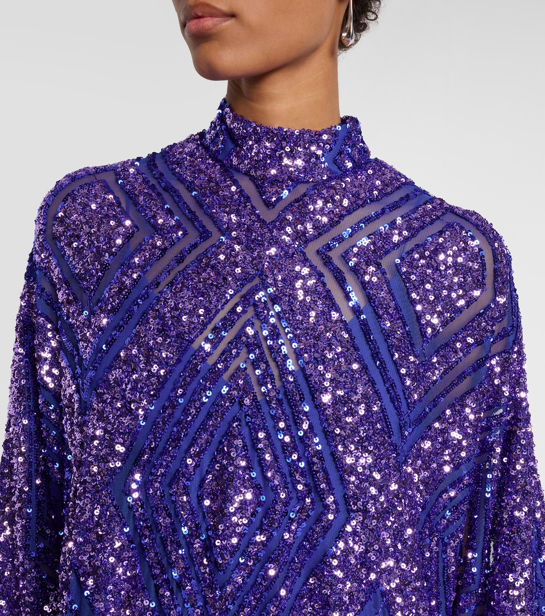 Casta Diva Follies sequined tulle kaftan | Taller Marmo