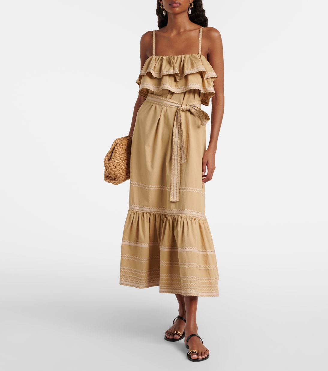 Lucian ruffled cotton midi dress | Ulla Johnson