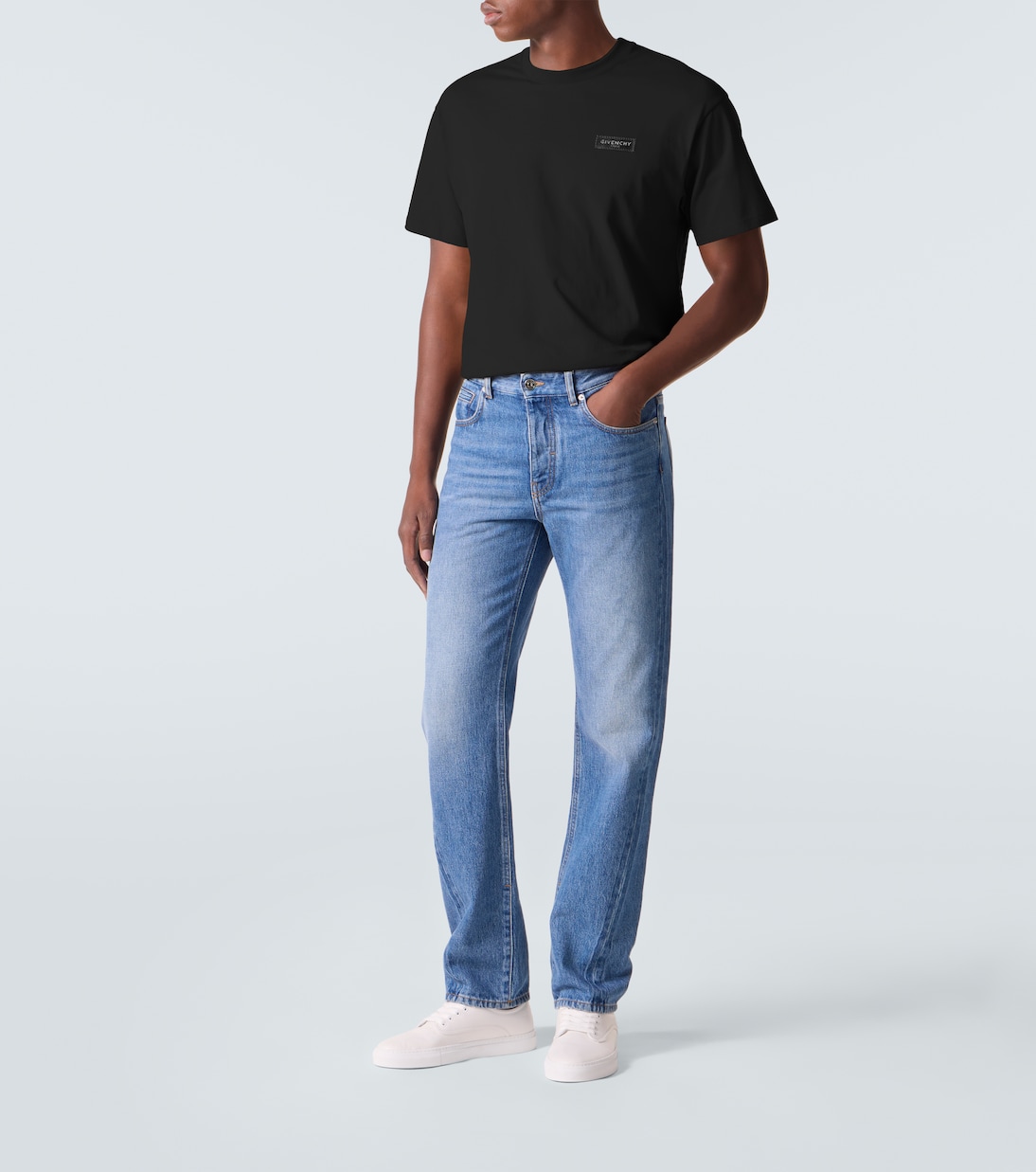 T-shirt rayé en coton à logo | Givenchy