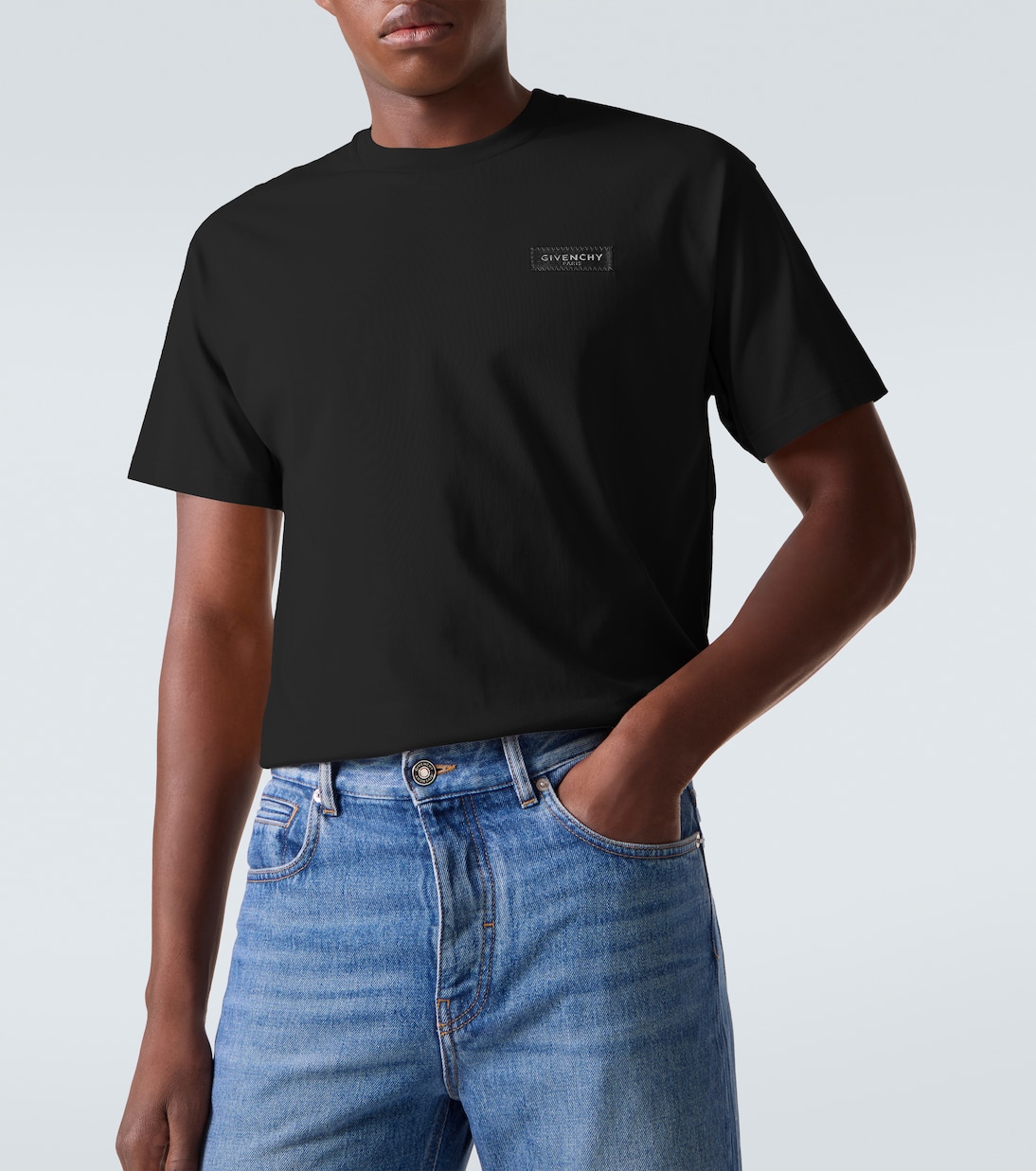 T-shirt rayé en coton à logo | Givenchy