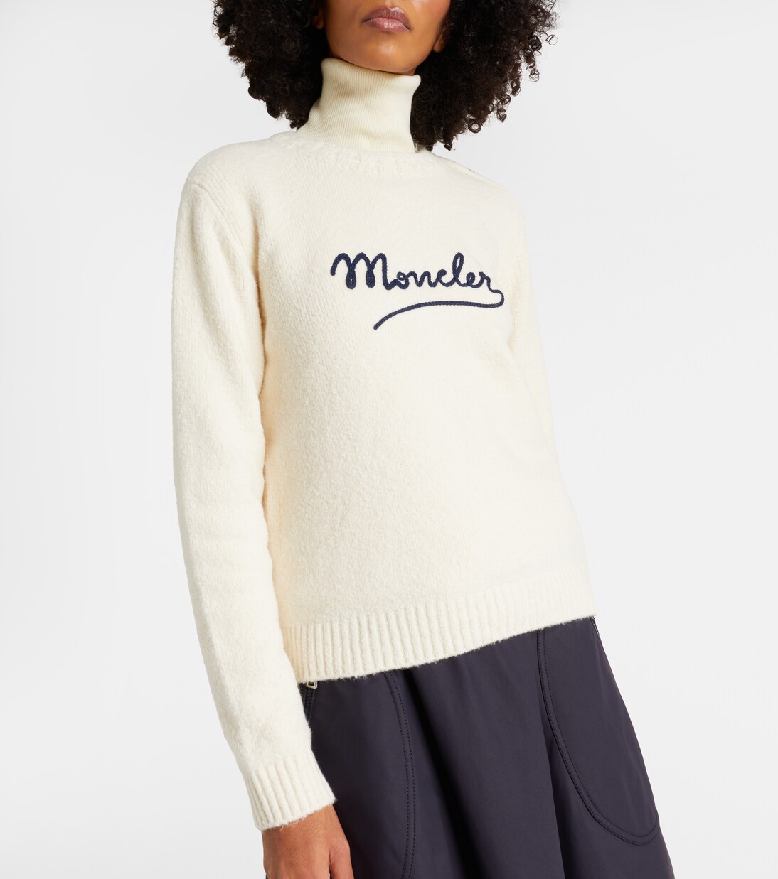 Embroidered logo cotton-blend sweater | Moncler