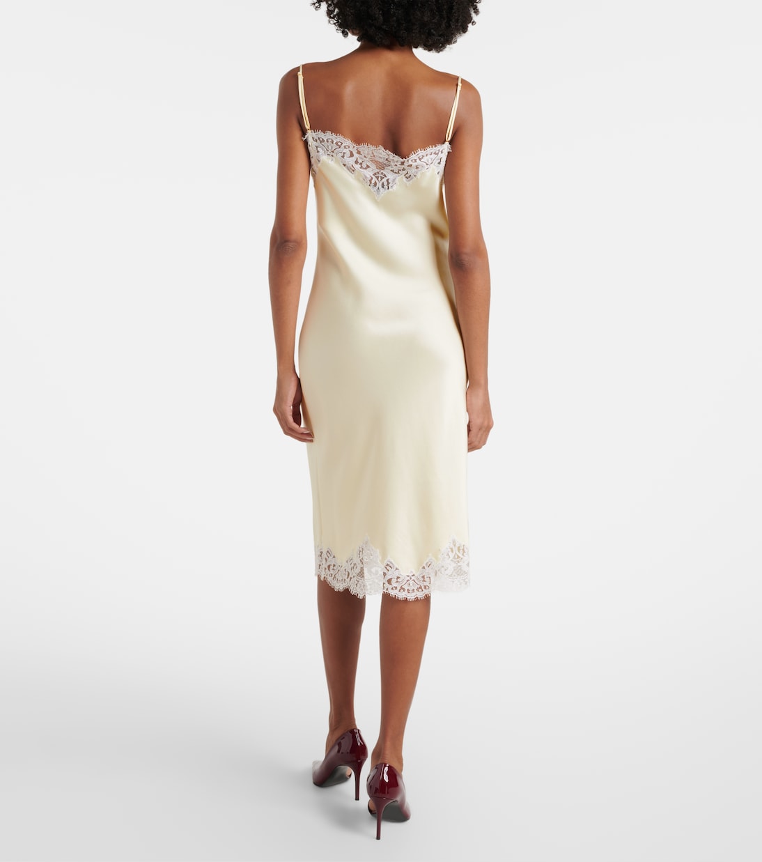 Lace-trimmed satin slip dress | Stella McCartney