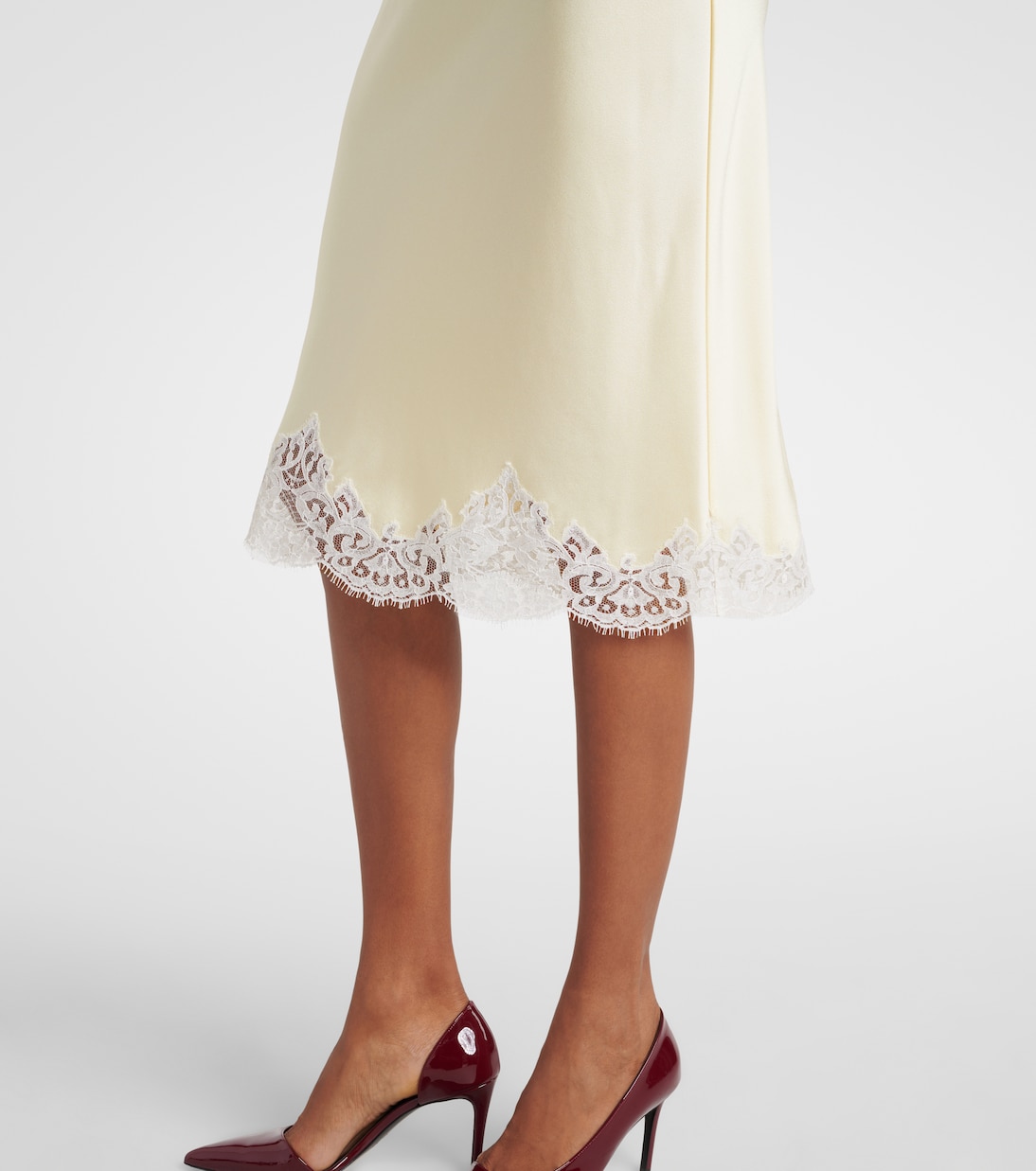 Lace-trimmed satin slip dress | Stella McCartney