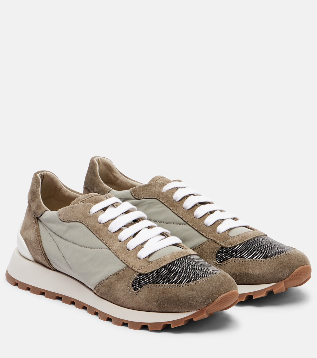 Zapatillas con ante y cuentas Monili  | Brunello Cucinelli