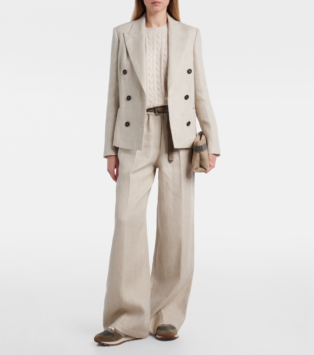 Zapatillas con ante y cuentas Monili  | Brunello Cucinelli