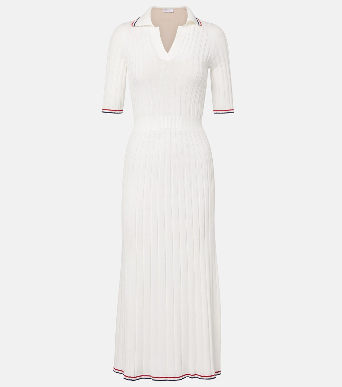 Ribbed-knit cotton midi dress | Brunello Cucinelli