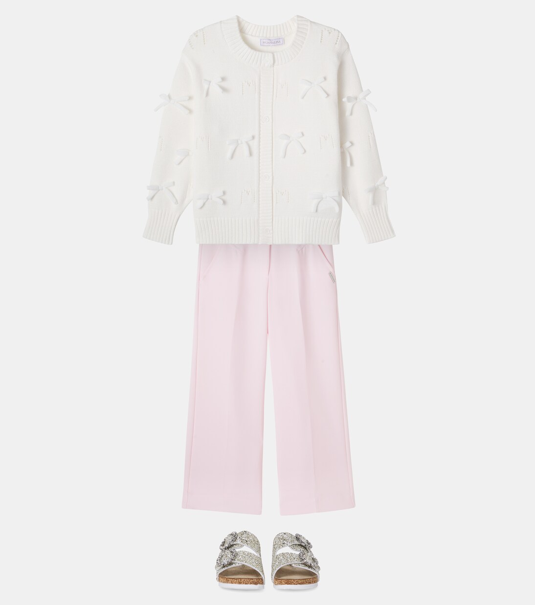 Bow-detail cardigan | Monnalisa