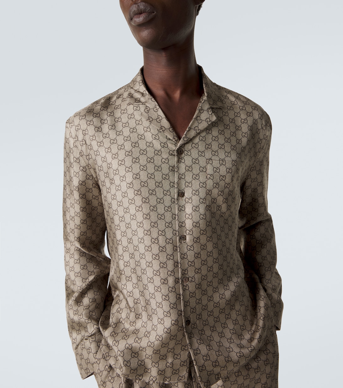 Hemd GG aus Seiden-Twill | Gucci