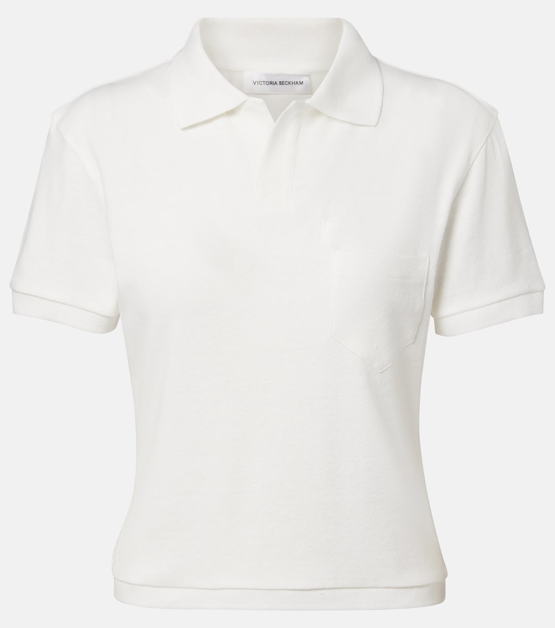 Cotton and linen polo shirt | Victoria Beckham