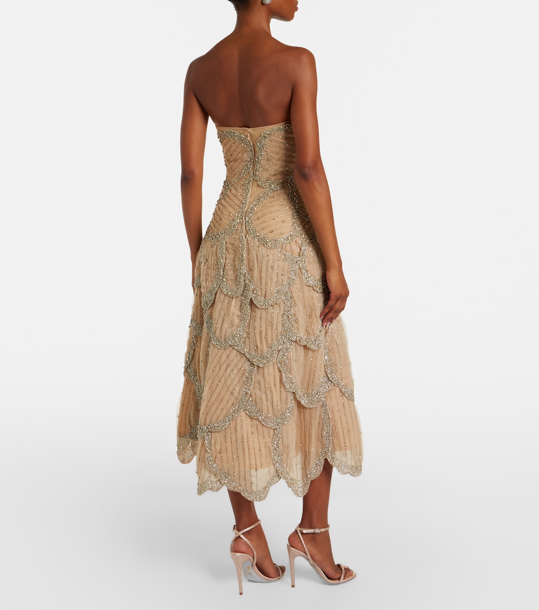 Sylvie embellished georgette cocktail dress | Costarellos