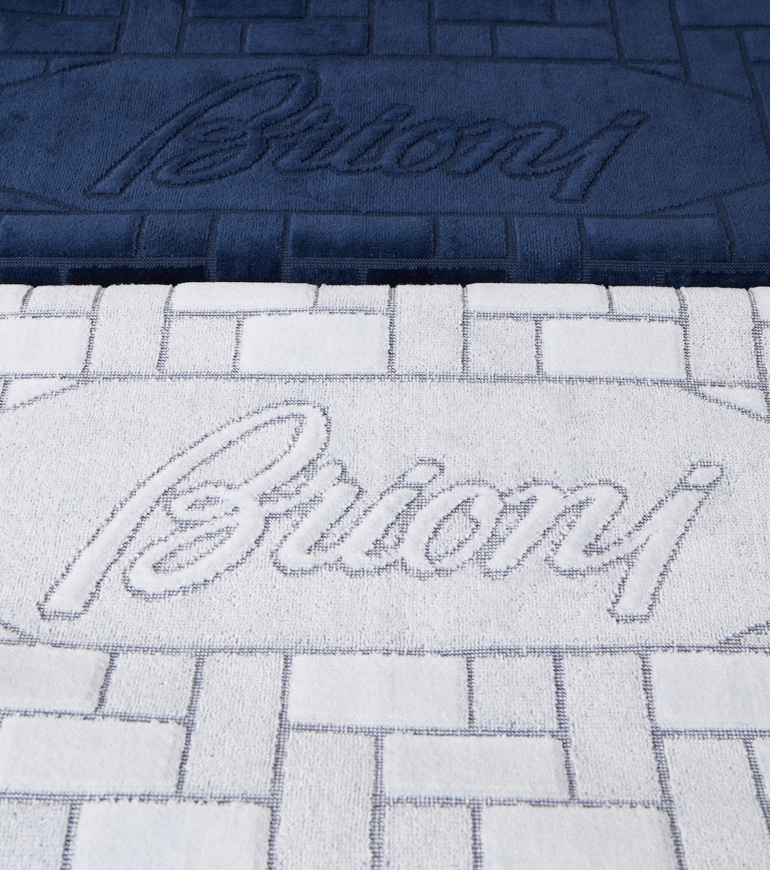 Logo cotton terry beach towel | Brioni