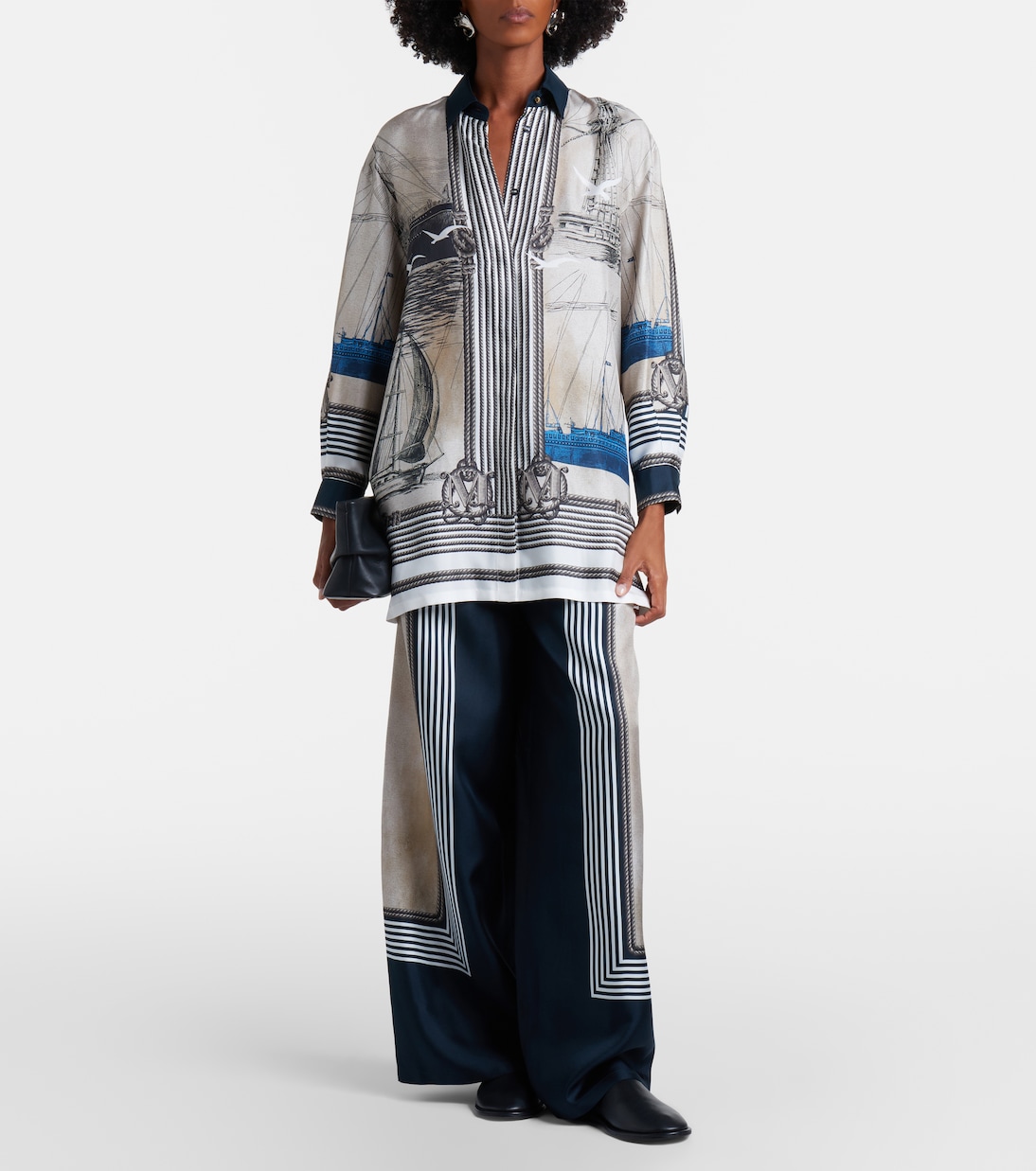 Printed silk twill palazzo pants | Max Mara