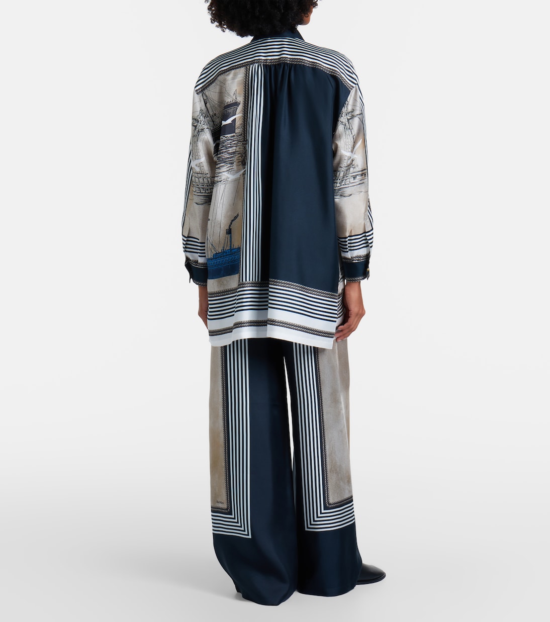 Printed silk twill palazzo pants | Max Mara