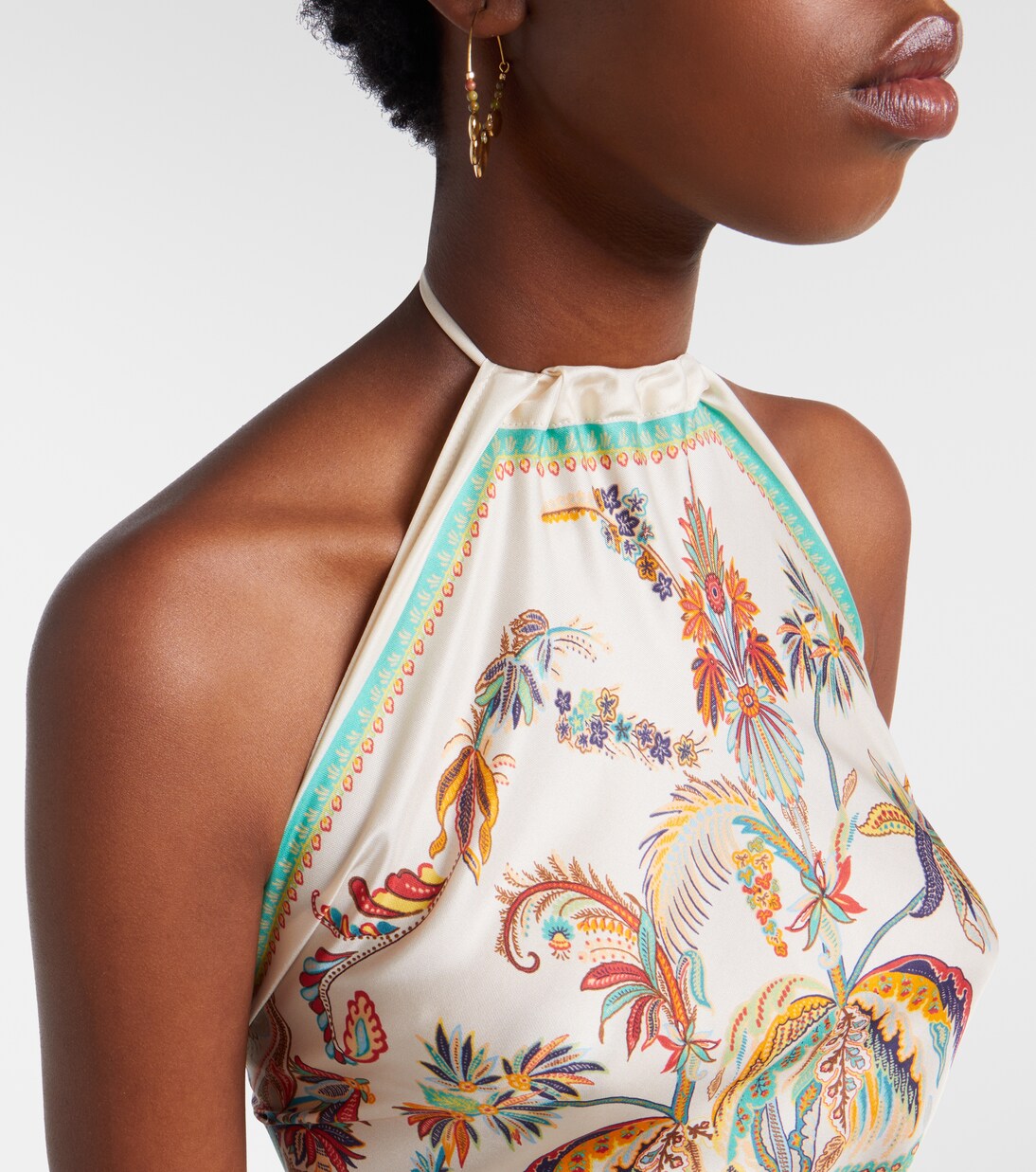 Bedrucktes Neckholder-Top aus Seide | Etro