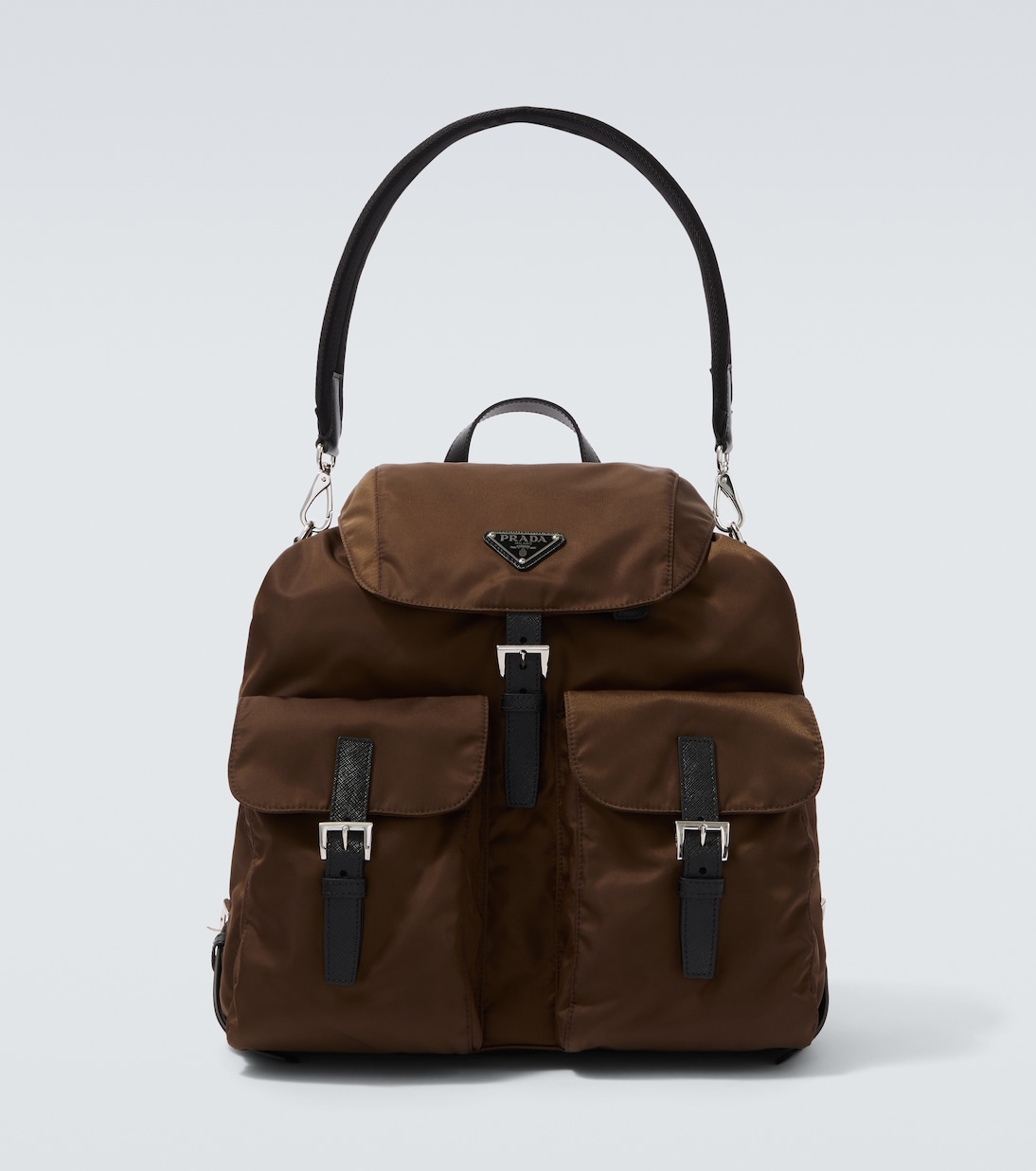 Re-Nylon leather-trimmed backpack | Prada