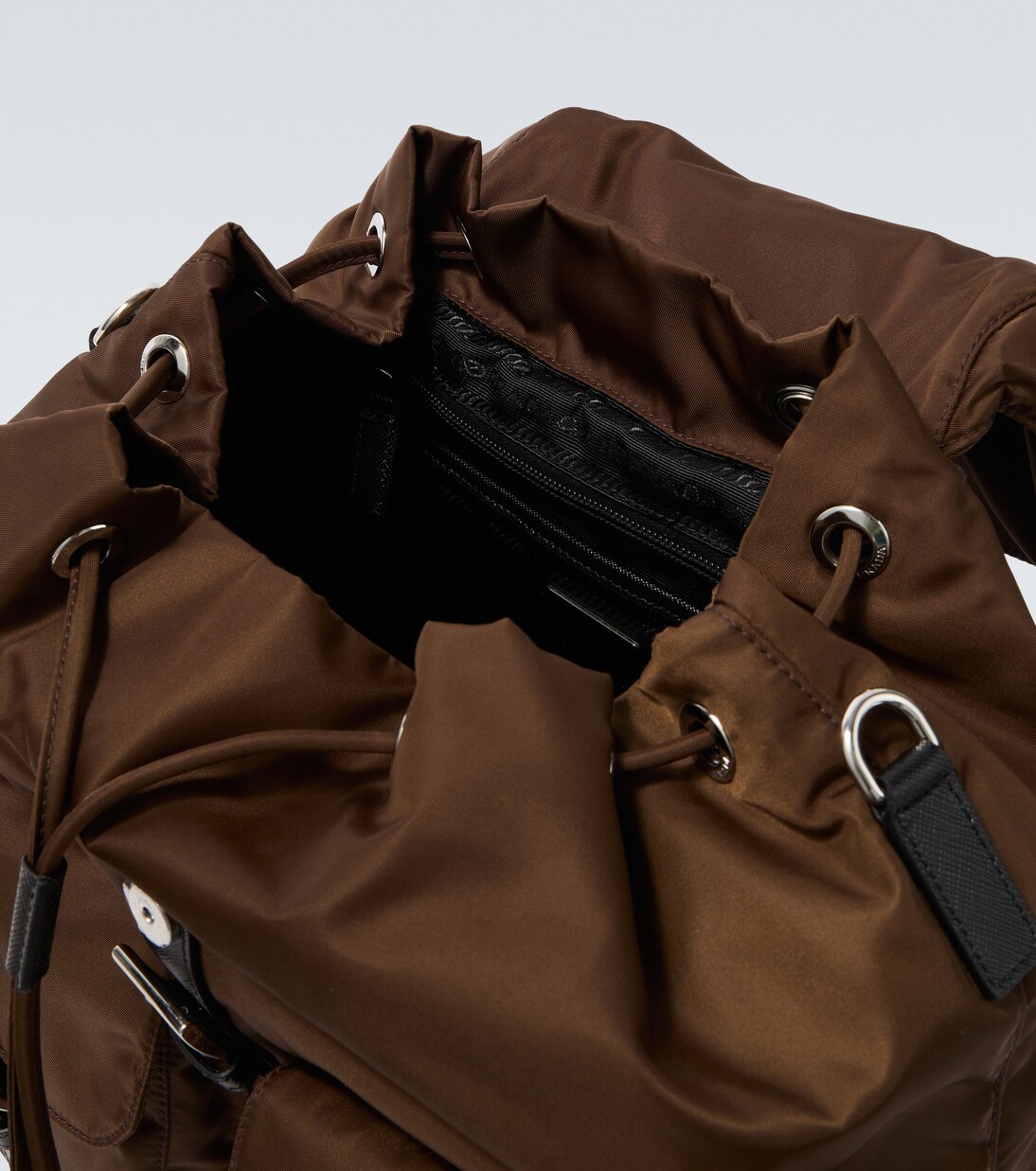 Re-Nylon leather-trimmed backpack | Prada