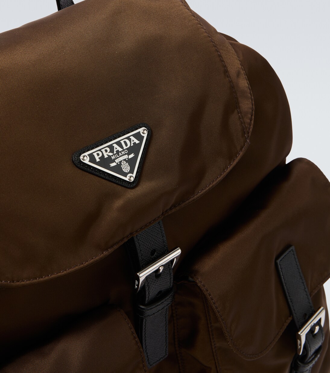 Re-Nylon leather-trimmed backpack | Prada