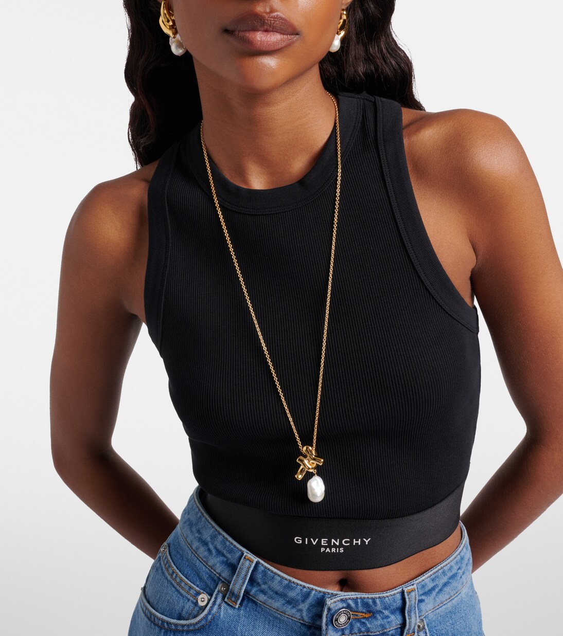 Chain Link pearl pendant necklace | Givenchy