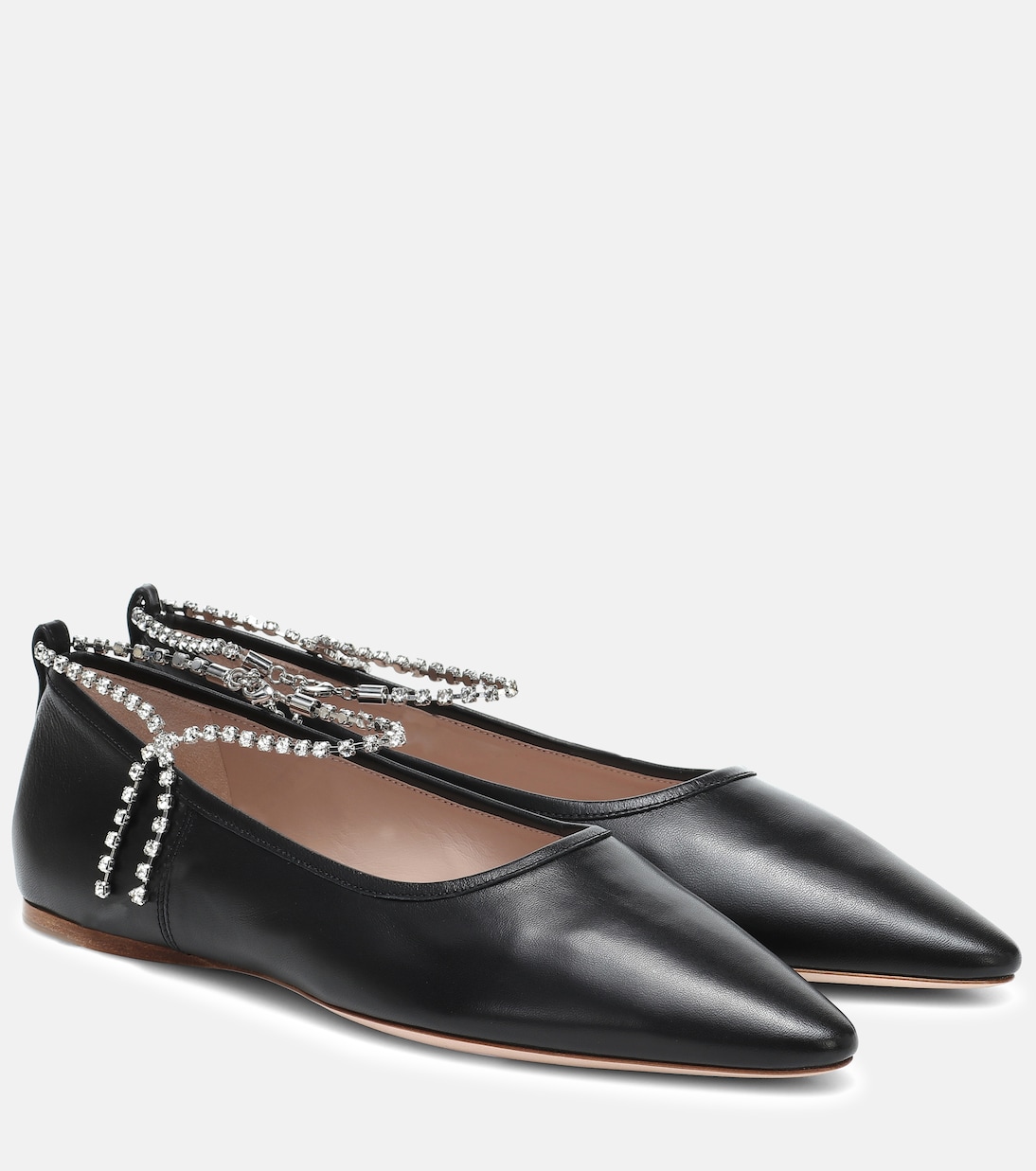 Verzierte Ballerinas aus Leder | Miu Miu