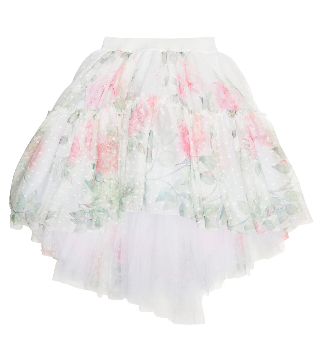 Floral flocked tulle skirt | Monnalisa