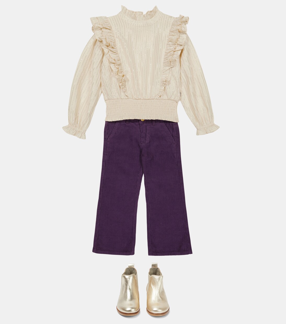 Metallic ruffled top | Molo