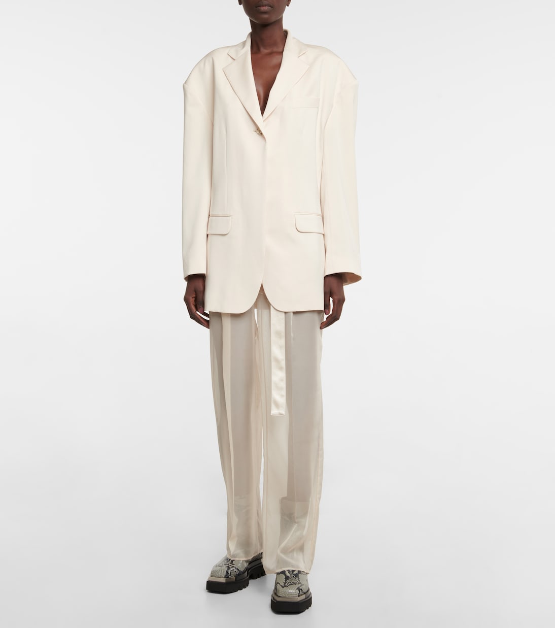 Snake-effect leather ankle boots | Peter Do