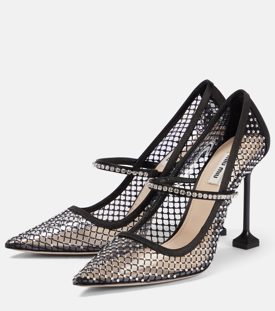 Pumps aus Mesh mit Kristallen | Miu Miu