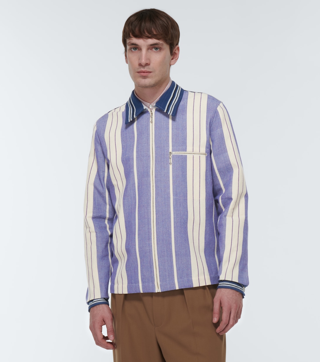 Atlantic striped cotton twill jacket | Wales Bonner