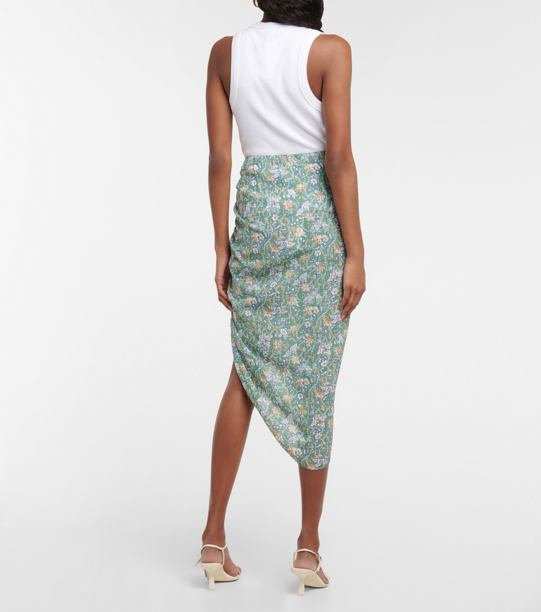 Hazel floral asymmetric midi skirt | Veronica Beard