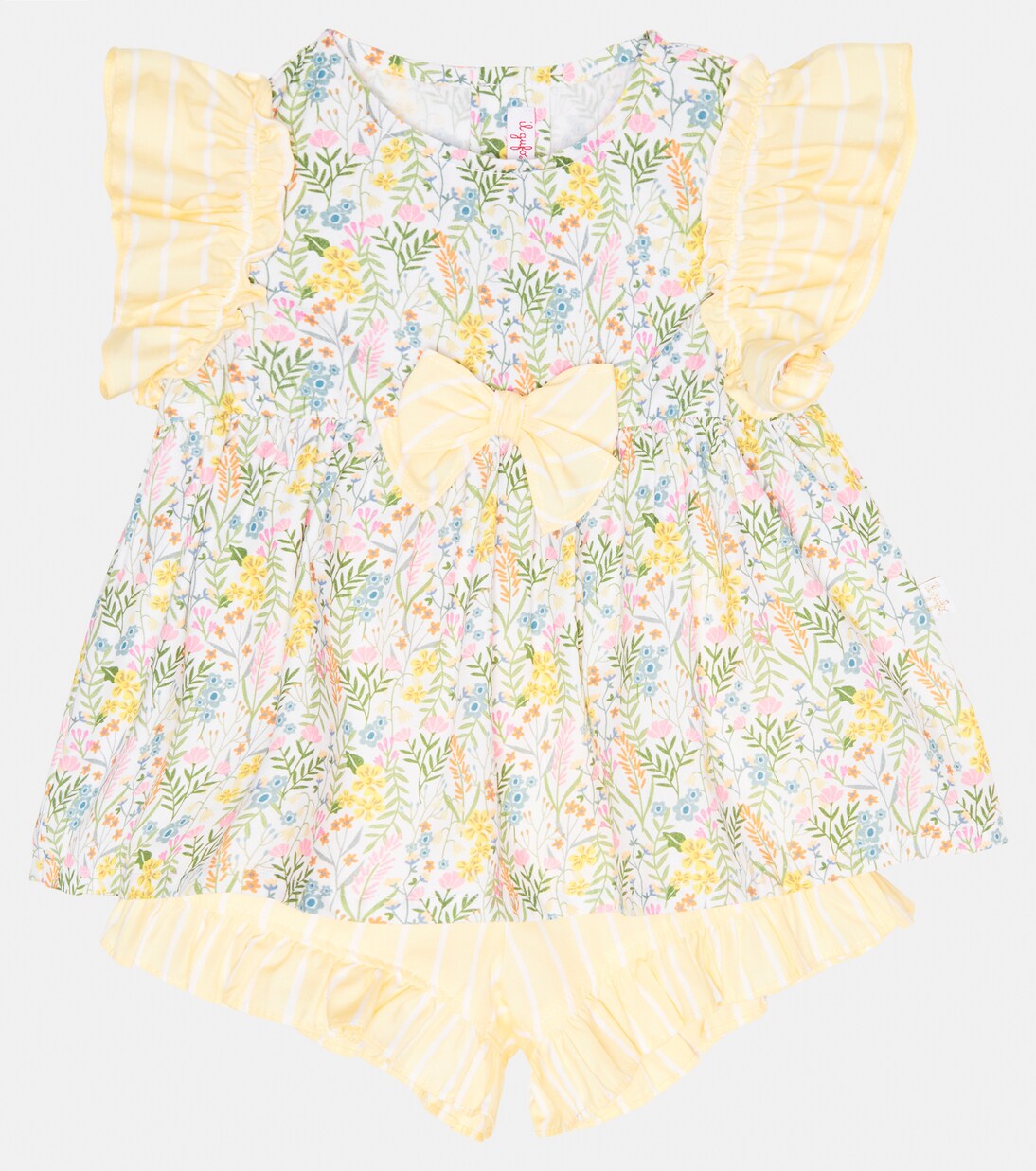 Baby set of cotton dress and bloomers | Il Gufo