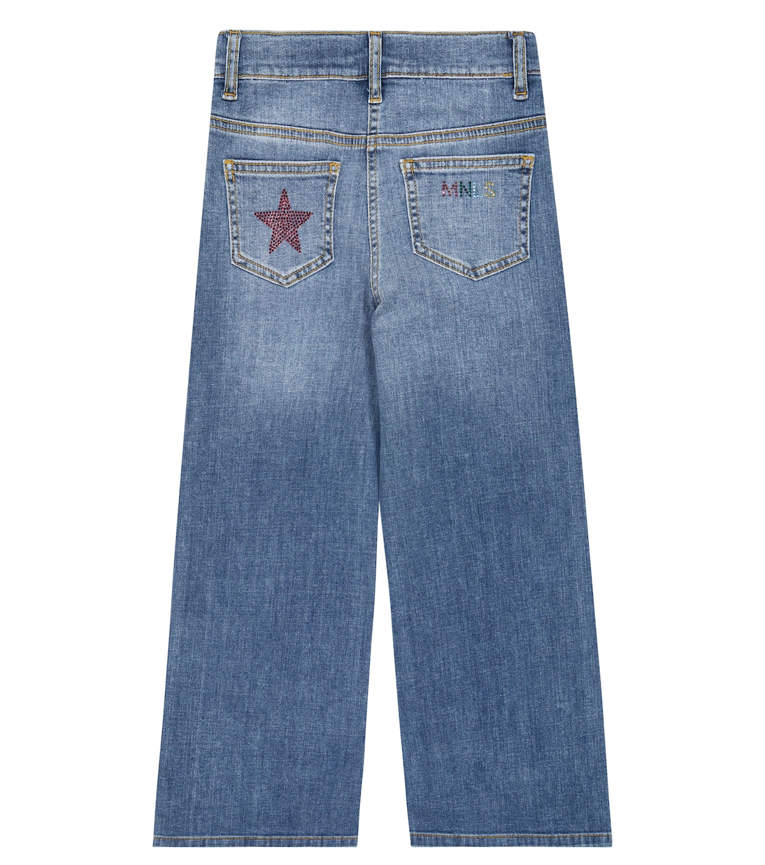 Embellished wide-leg jeans | Monnalisa