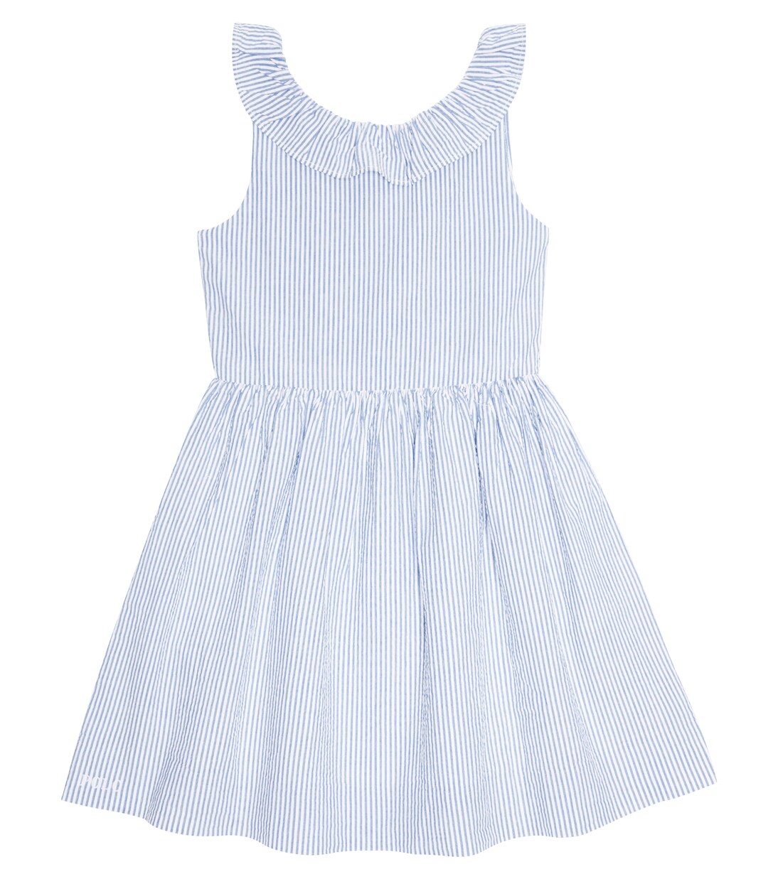 Ruffle-trimmed striped cotton dress | Polo Ralph Lauren Kids