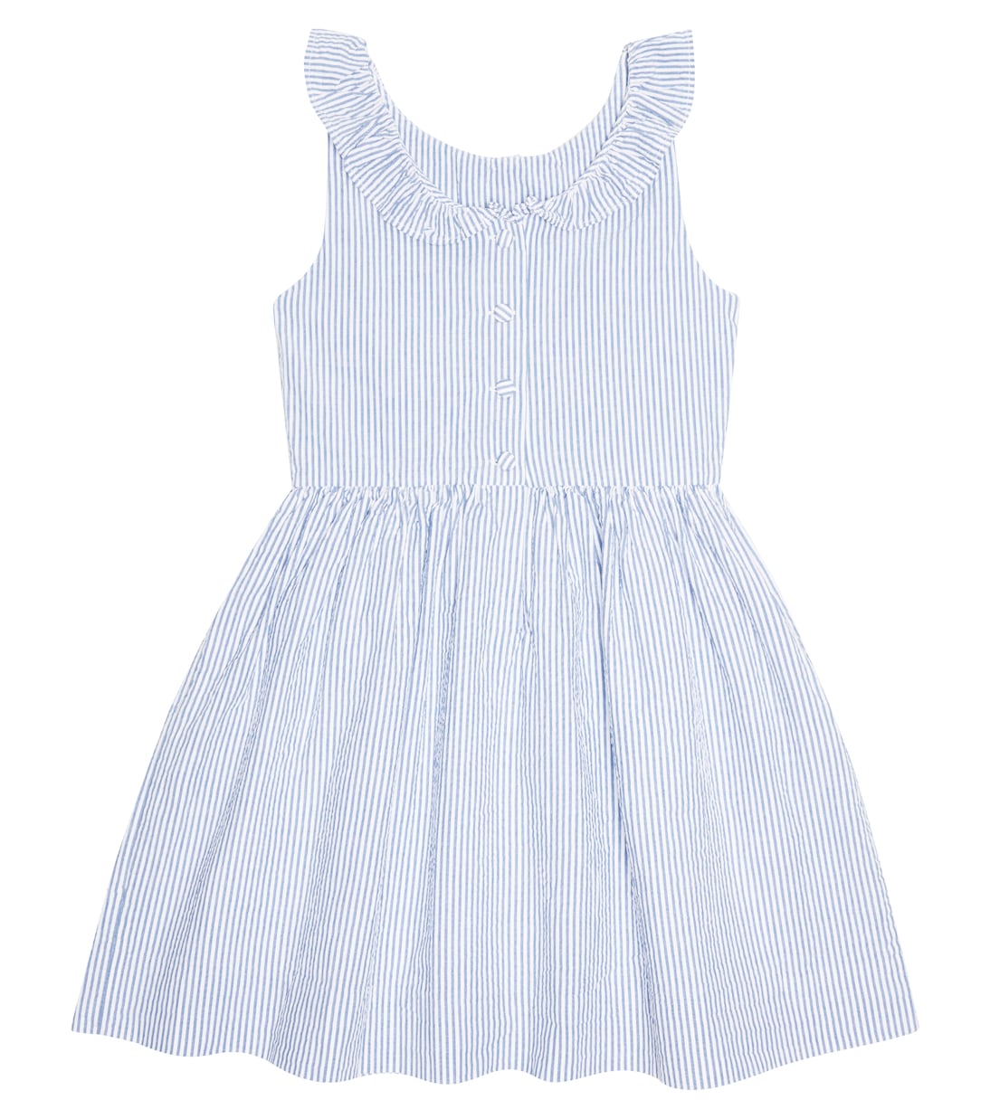 Ruffle-trimmed striped cotton dress | Polo Ralph Lauren Kids