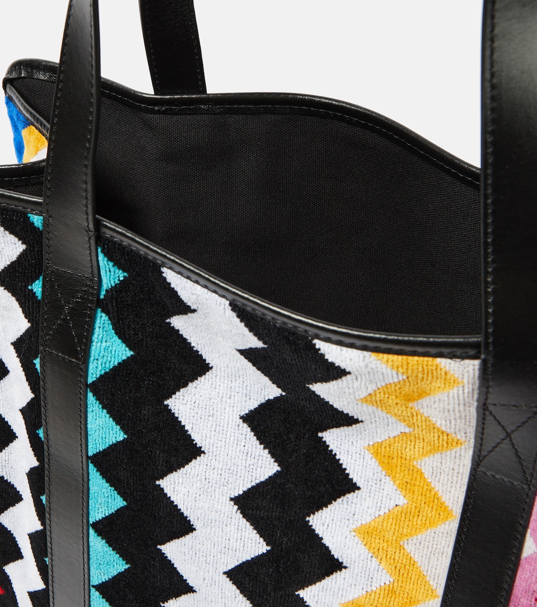 Cyrus ZigZag leather-trimmed tote bag | Missoni