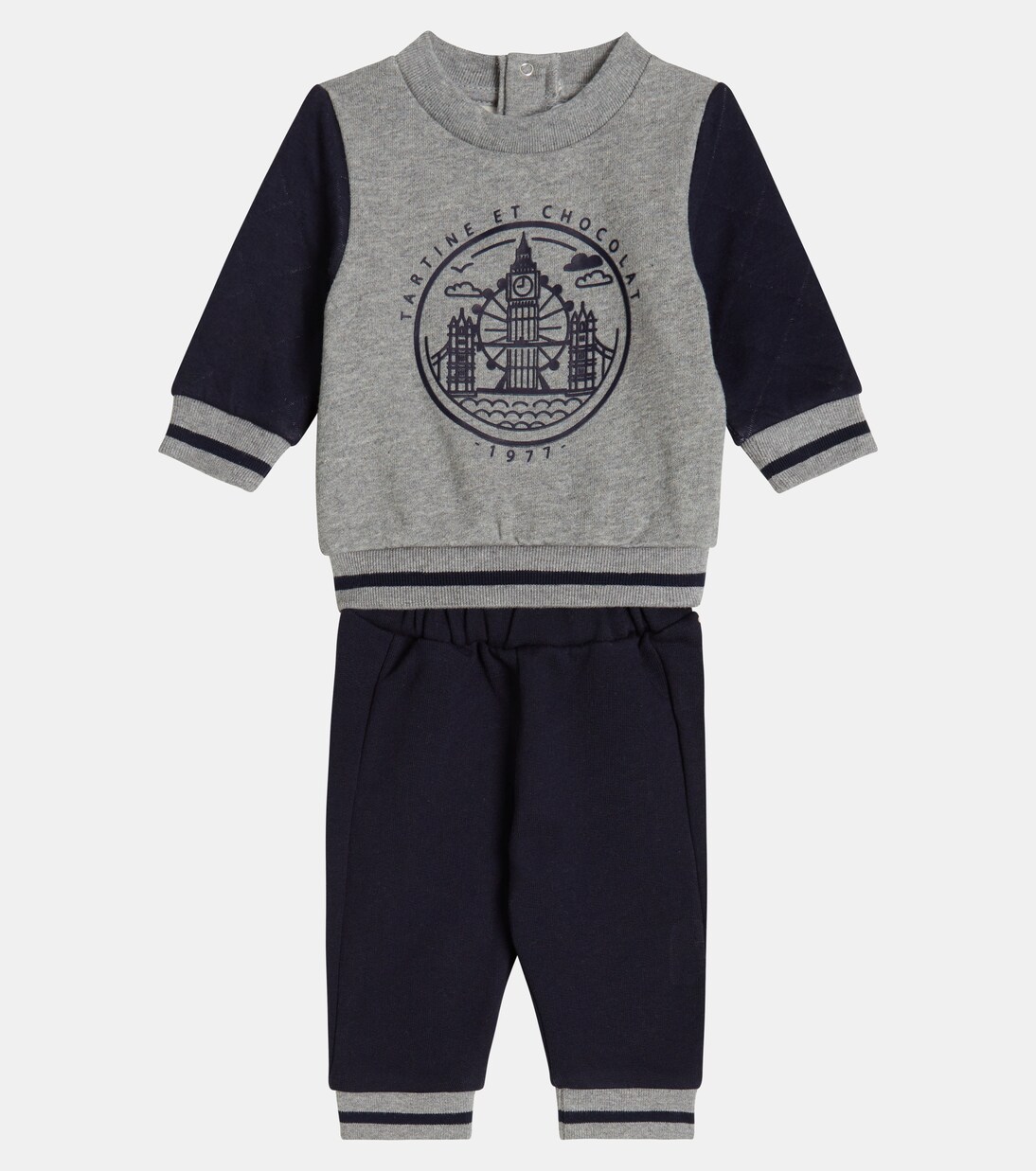 Baby printed cotton sweatshirt and sweatpants set | Tartine et Chocolat