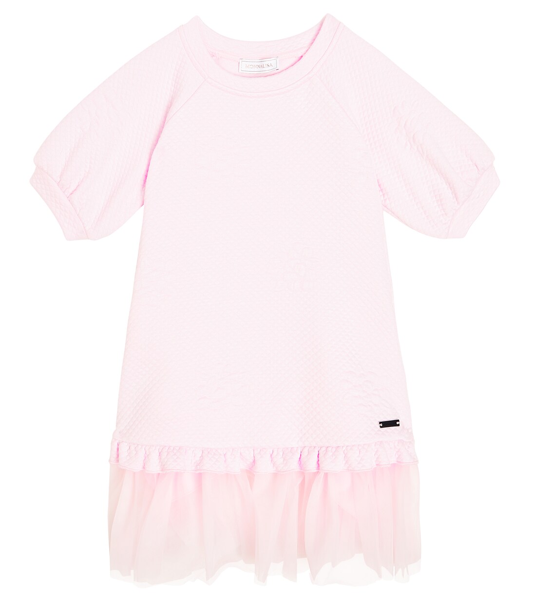 Jersey tulle-trimmed dress | Monnalisa