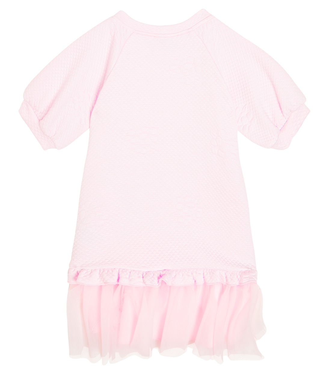 Jersey tulle-trimmed dress | Monnalisa