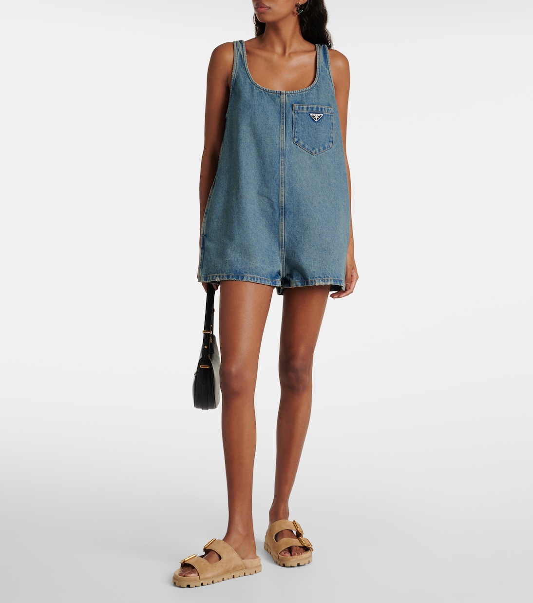 Logo suede sandals | Prada