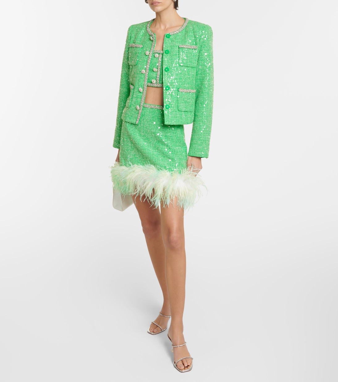 Giacca in bouclé con paillettes | Self-Portrait