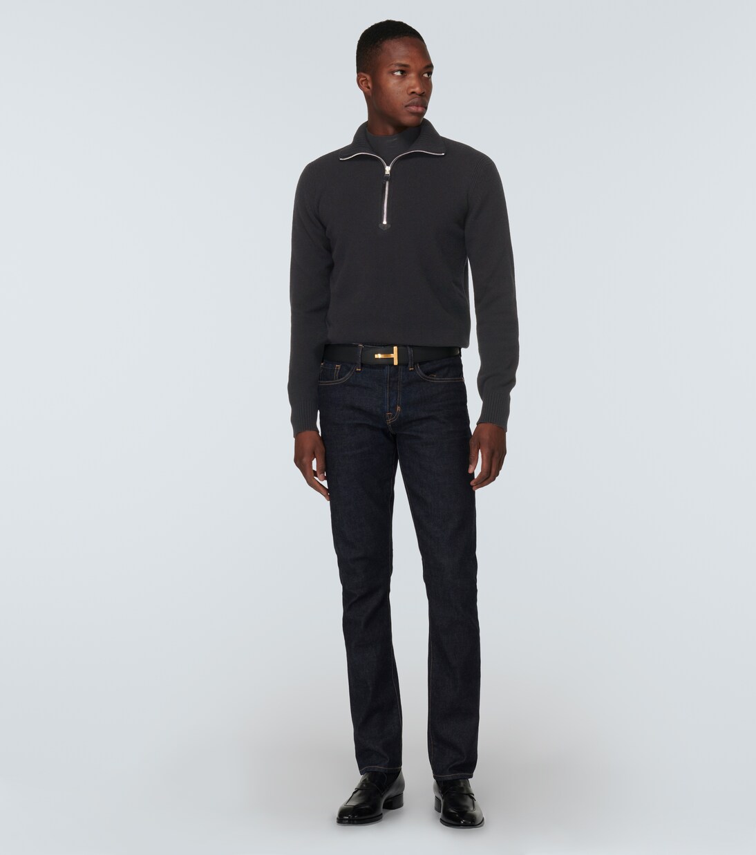 Wool and cashmere-blend half-zip sweater | Tom Ford