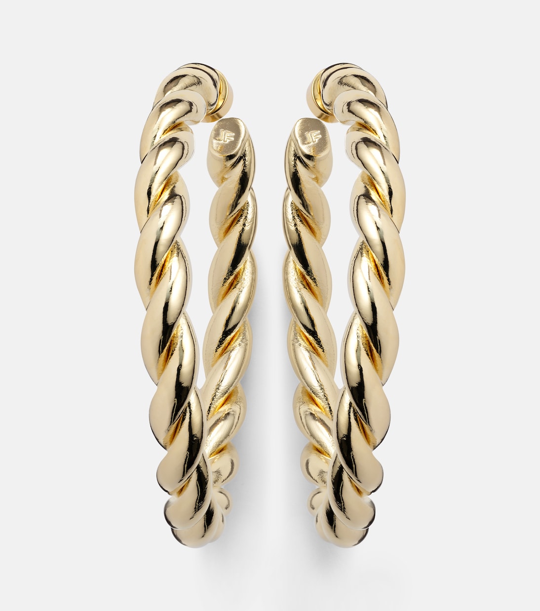 Pendientes de aro Twisted chapados en oro de 14 ct | Jennifer Fisher
