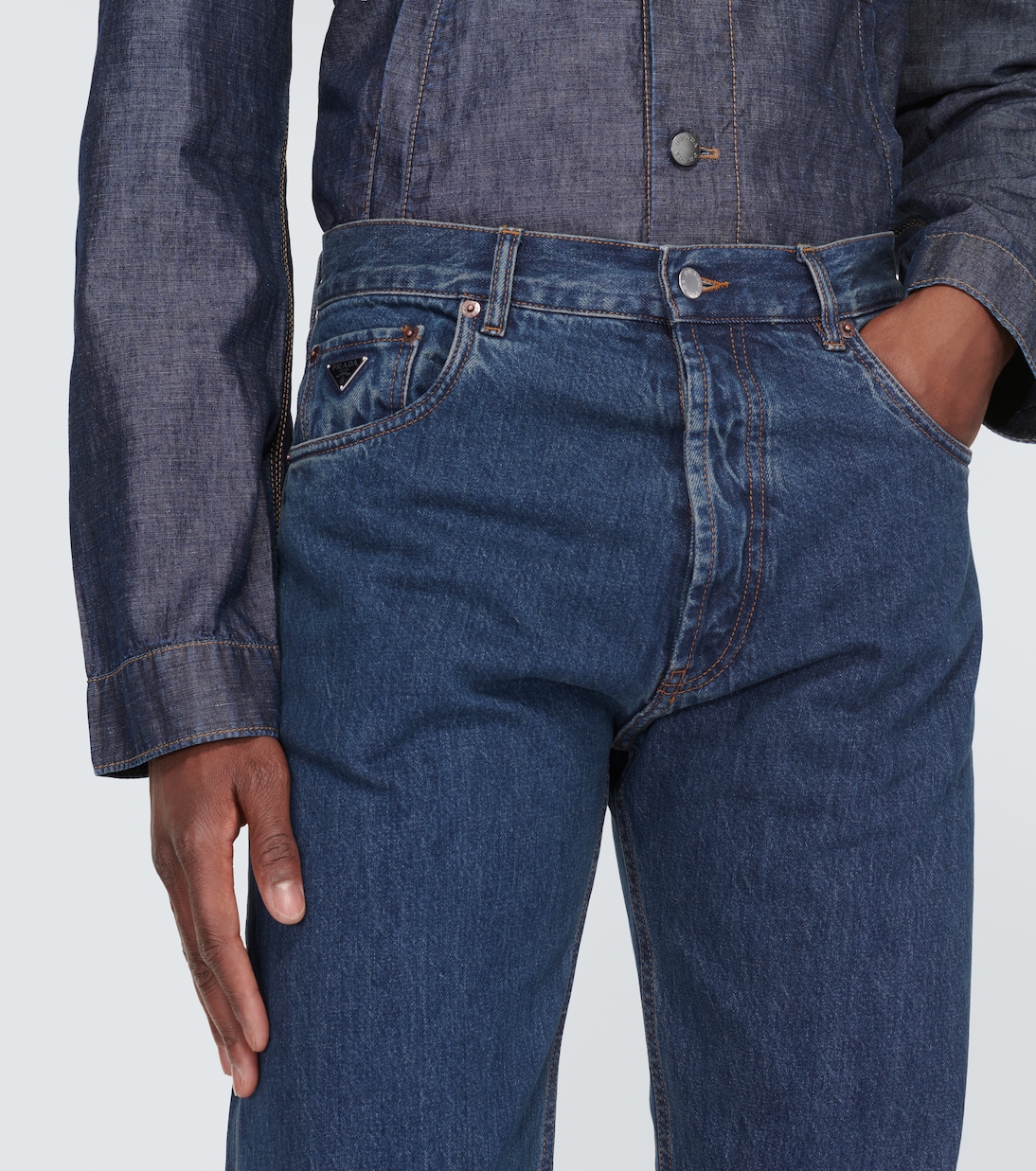 Jeans regular a vita bassa | Prada