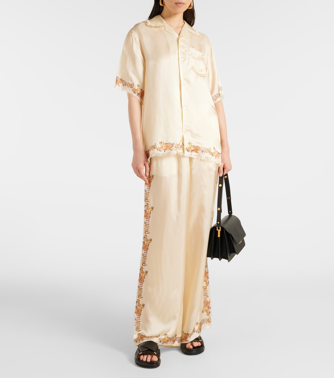 Bedrucktes Hemd aus Satin | Marni