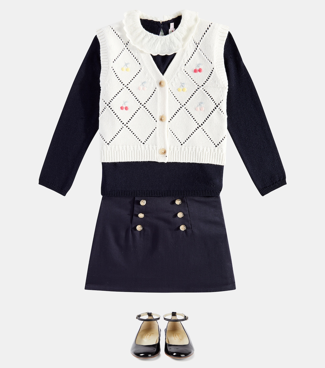 Gilet Ticiana en coton et cachemire | Bonpoint