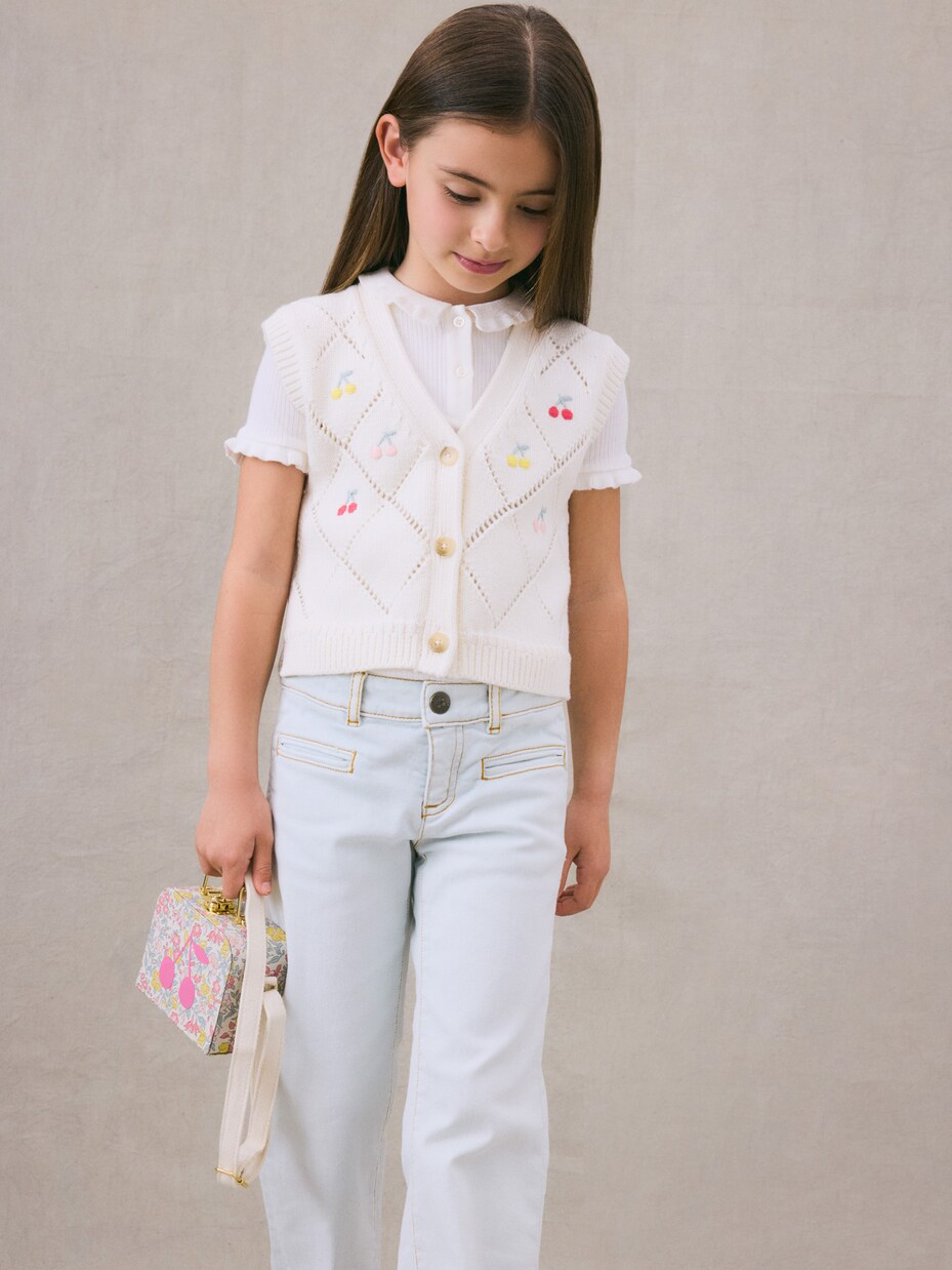 Gilet Ticiana en coton et cachemire | Bonpoint