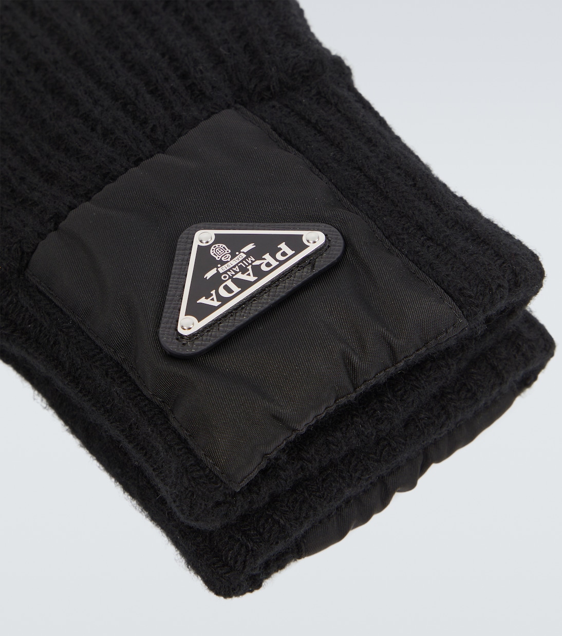 Guanti in lana e cashmere a coste | Prada