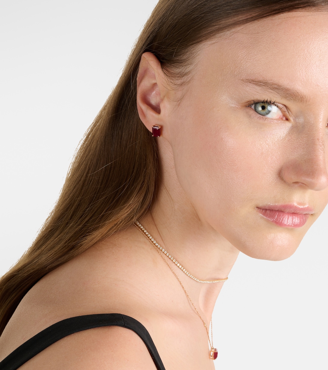 Orecchini in oro rosa 18kt con rubini | Shay Jewelry