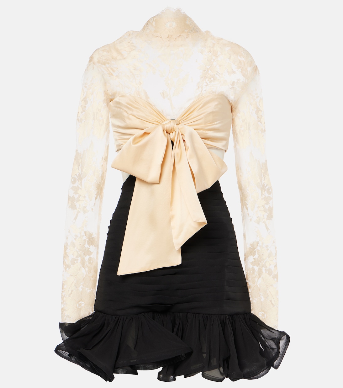 Illustration Flounce lace-trimmed minidress | Zimmermann