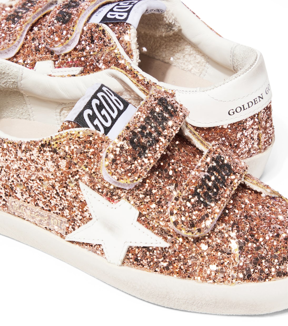 Old School glitter leather sneakers | Golden Goose Kids